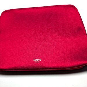 🎄 Giorgio Armani Beauty Red Cosmetic Pouch Bag – NEW in Duster 🎁